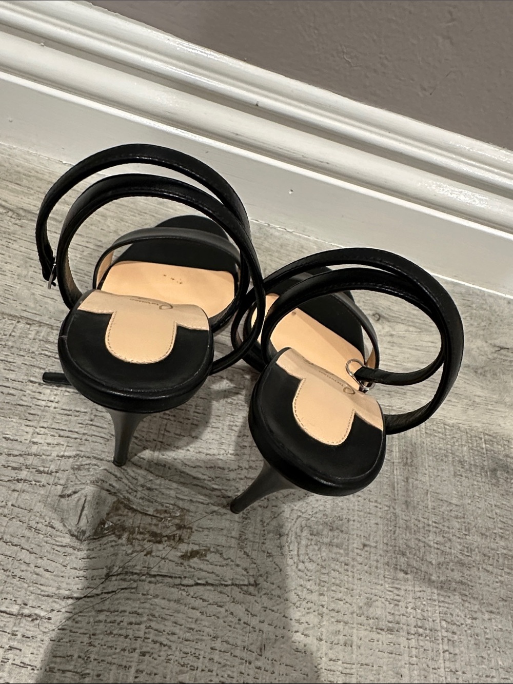 Christian Louboutin Black Strappy Leather Heels - Picture 5 of 9
